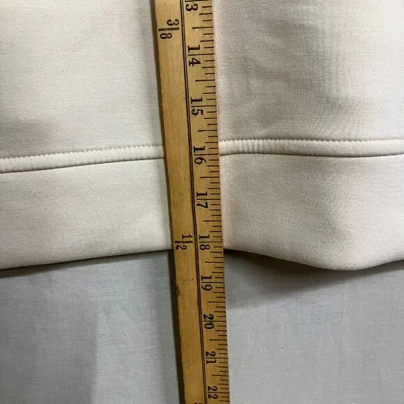 A New Day Women's Large Cream Double Knit Full Zip Hoodie Sweatshirt Long Sleeve - Picture 10 of 10